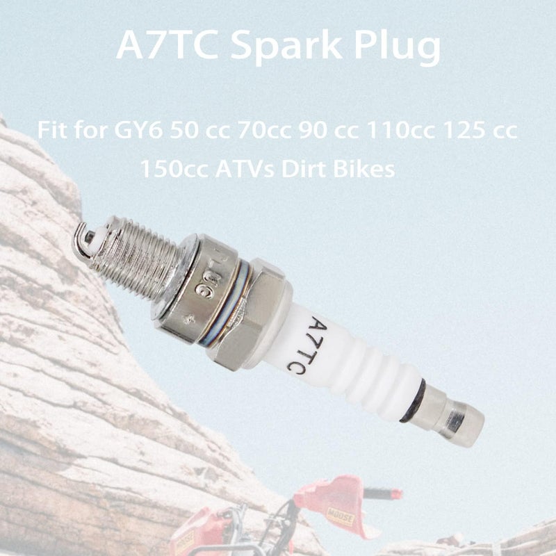 amavoler A7TC Spark Plug Fit for GY6 50 cc 70cc 90 cc 110cc 125 cc 150cc ATVs Dirt Bikes Go Karts Scooters Quad 4 Wheeler Pit Bike Dune Buggy Sandrail Moped Roketa Taotao Etc .(2 pcs) - Image 4